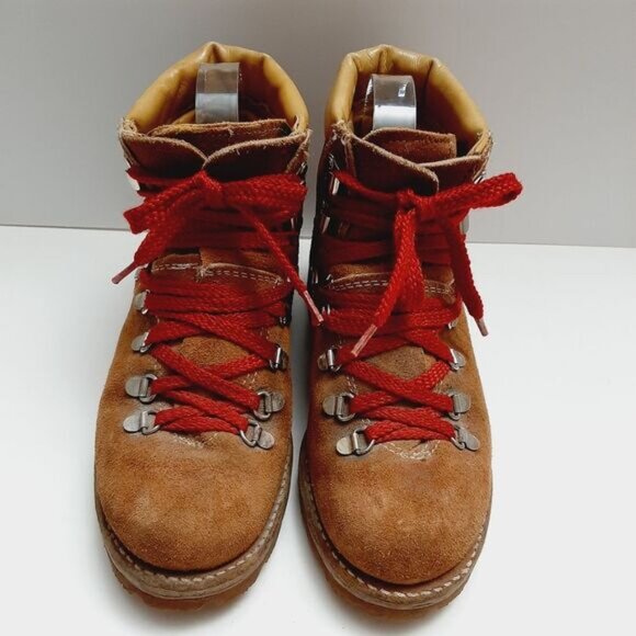 THE GORILLA SHOE \ Vibram Sole Suede Leather Hiking Lace-Up Boots Tan Brown 6.5 - Picture 5 of 15